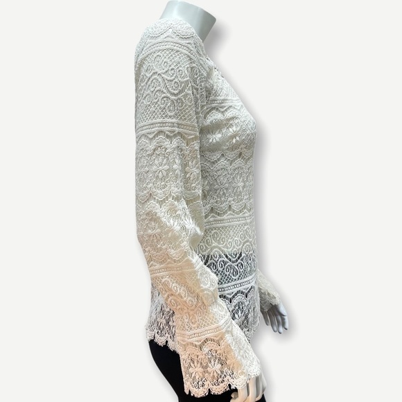 Hale BOB‎ white lace long sleeve top S - Picture 2 of 7